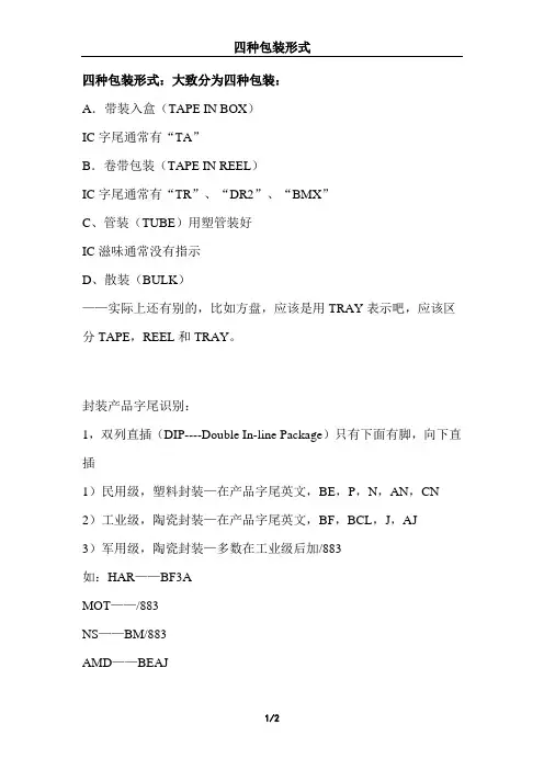 四种包装形式