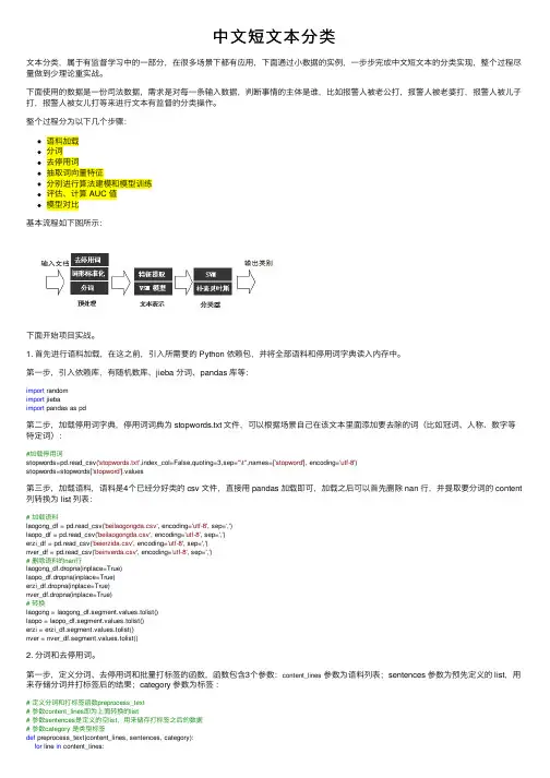 中文短文本分类