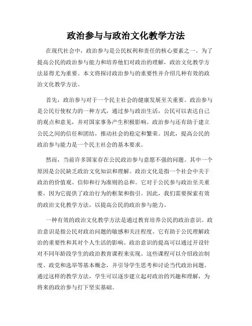 政治参与与政治文化教学方法