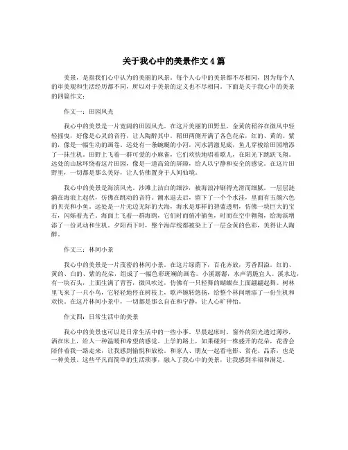 关于我心中的美景作文4篇