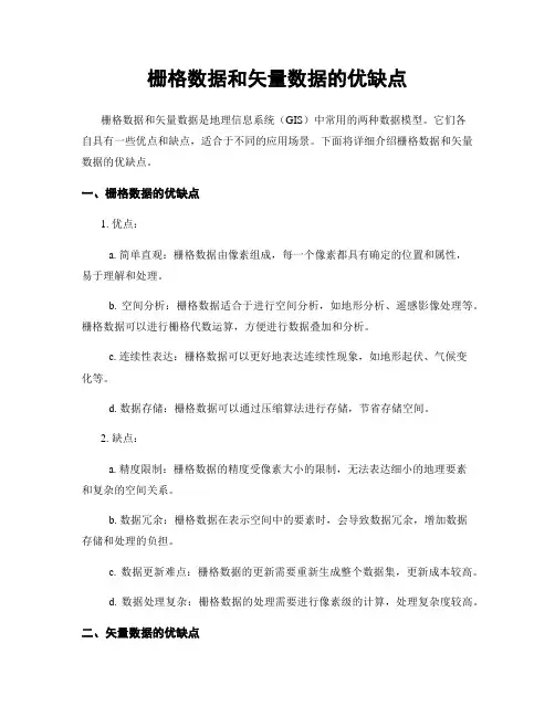栅格数据和矢量数据的优缺点