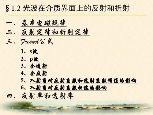 光波在介质界面上的反射和折射 PPT课件