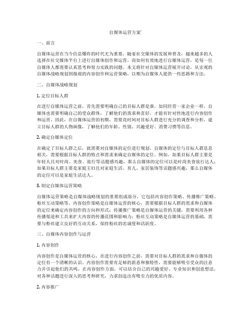 自媒体运营方案’