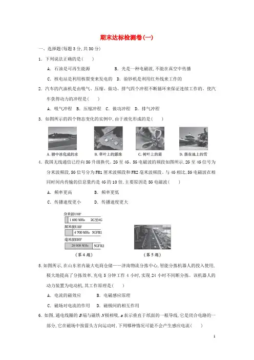 九年级物理下学期期末达标检测卷一鲁科版五四制