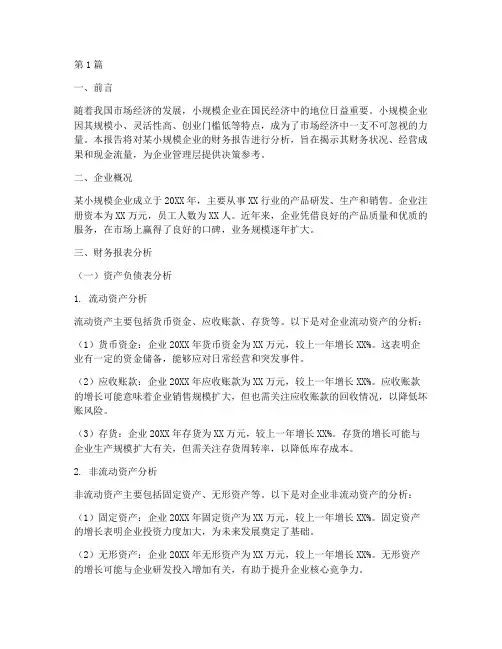 小规模财务报告分析(3篇)