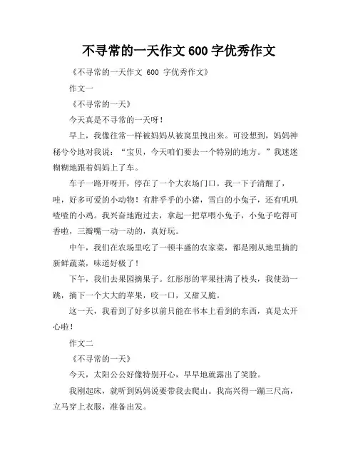 不寻常的一天作文600字优秀作文