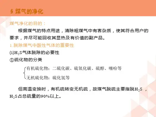 煤转化技术：煤气的净化