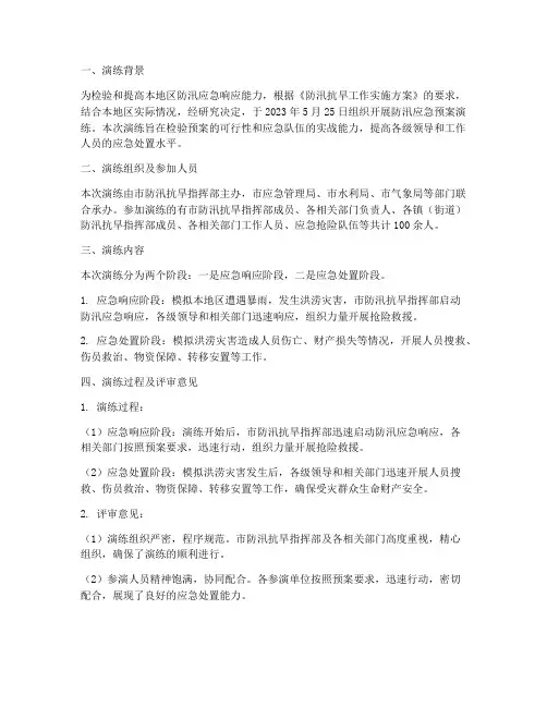 防汛应急预案演练评审记录