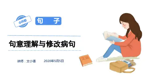 小学语文小升初理解句意与修改病句专项复习PPT