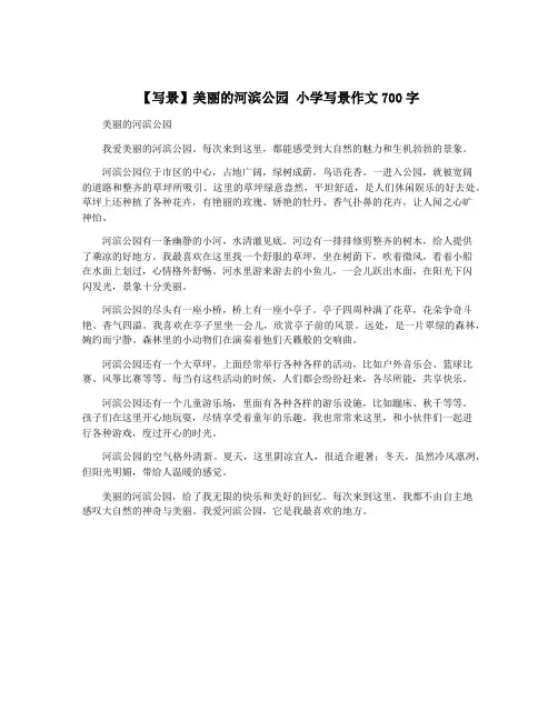 【写景】美丽的河滨公园 小学写景作文700字