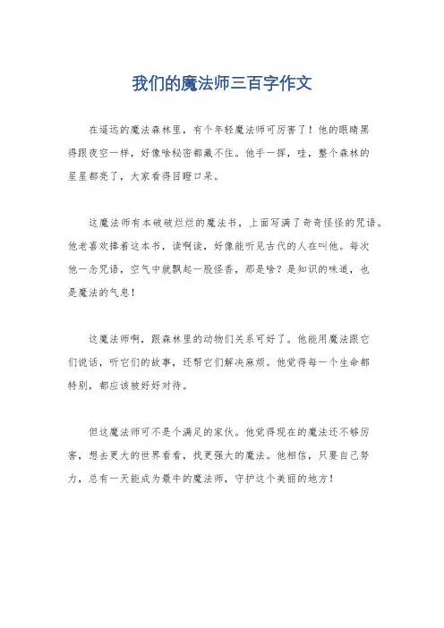 我们的魔法师三百字作文