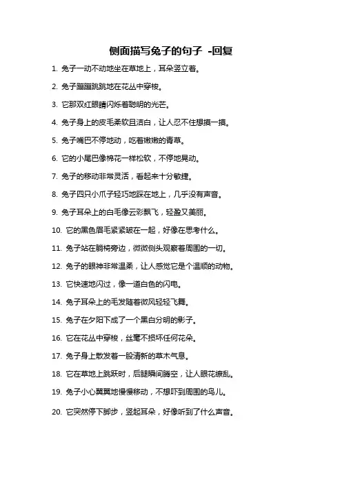 侧面描写兔子的句子 -回复