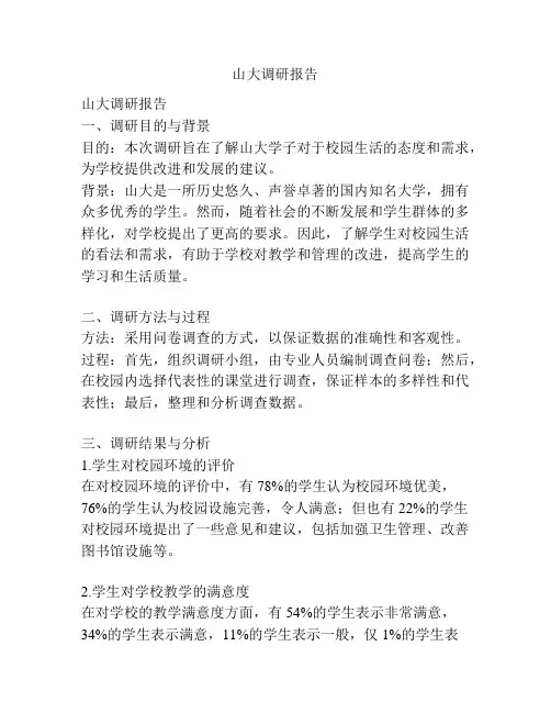 山大调研报告