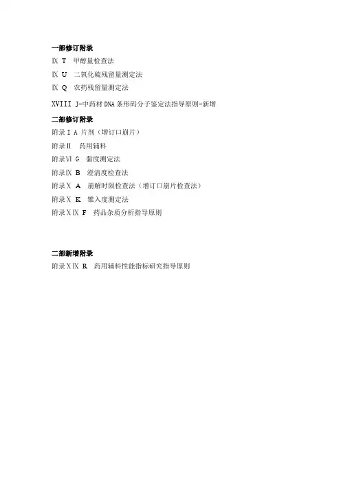 2010药典第3增补本
