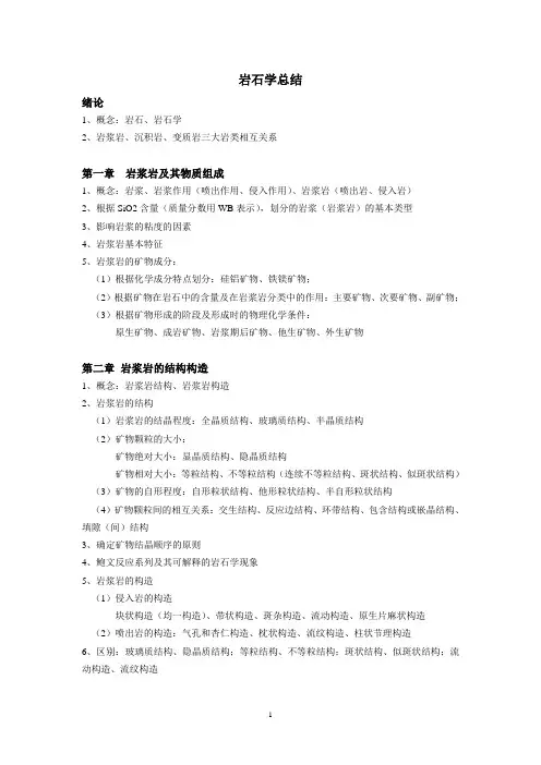 岩石学总结