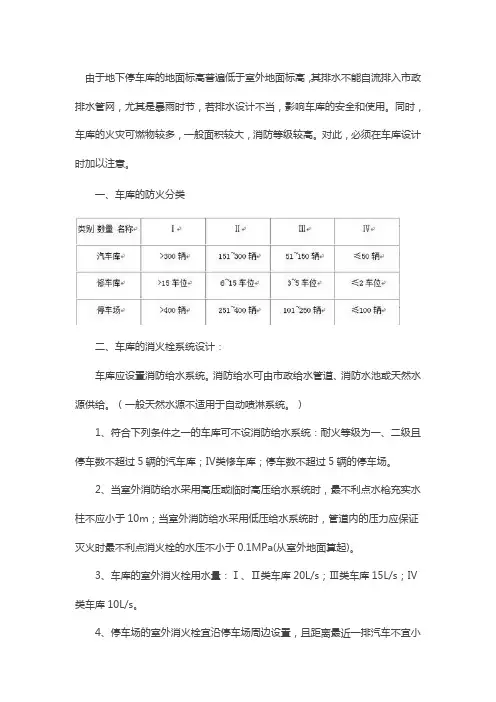 地下车库的消防栓、自动喷淋系统与给排水设计