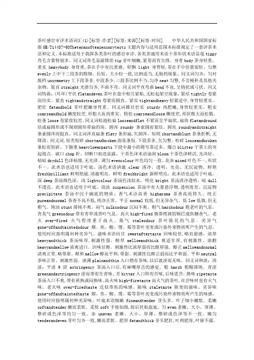 茶叶感官审评术语词汇(1)_2854