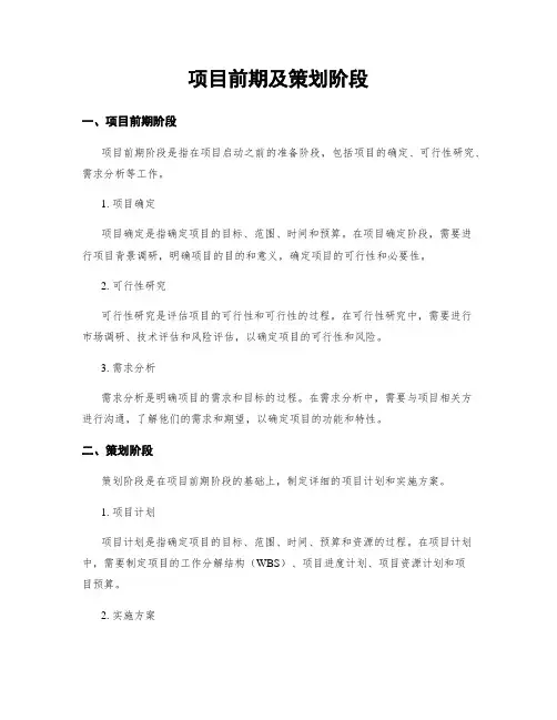 项目前期及策划阶段