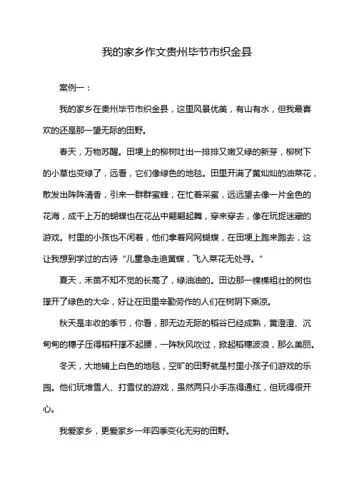 我的家乡作文贵州毕节市织金县