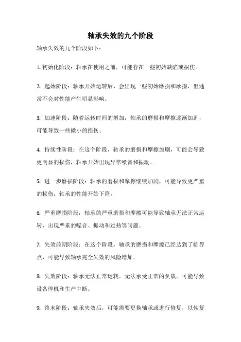 轴承失效的九个阶段