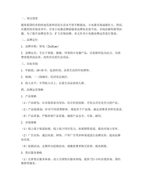 小电器品牌运营方案策划