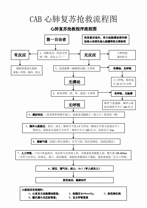 CAB心肺复苏抢救流程图