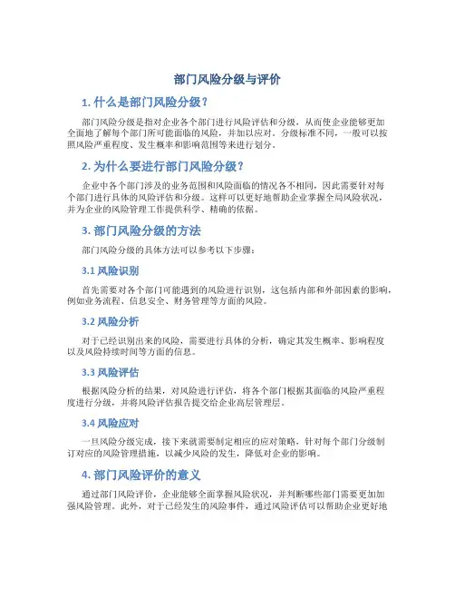 部门风险分级与评价