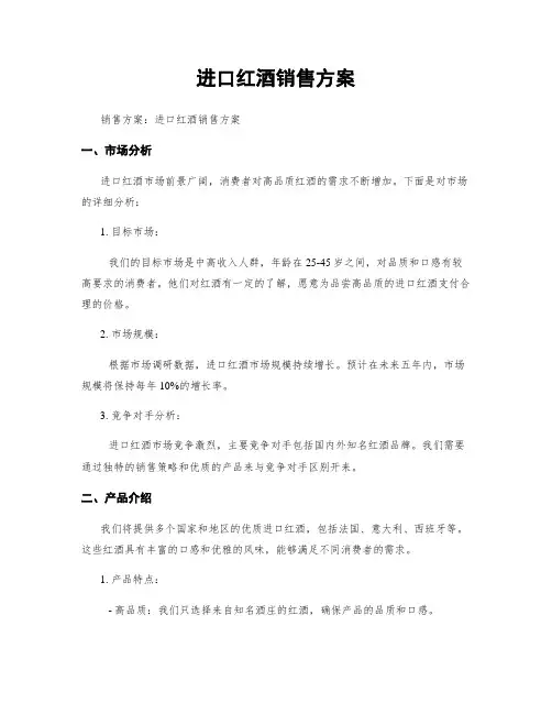 进口红酒销售方案