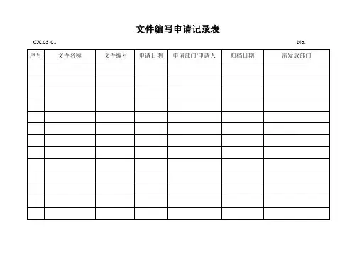 文控表格
