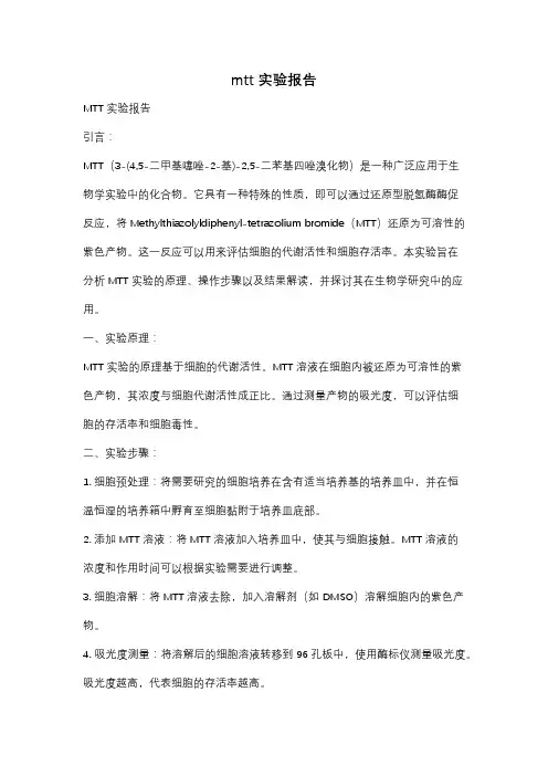 mtt实验报告