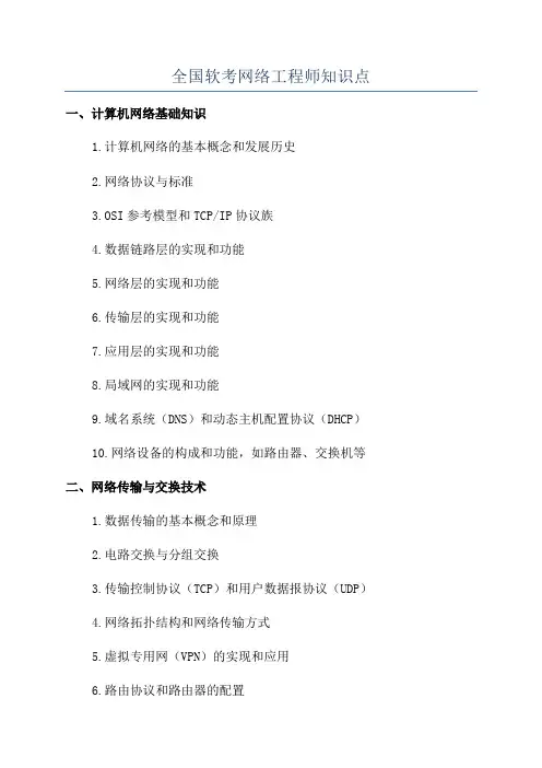 全国软考网络工程师知识点