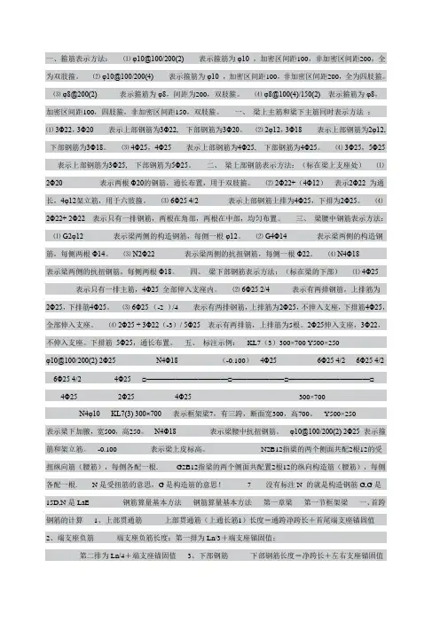 钢筋图纸符解释