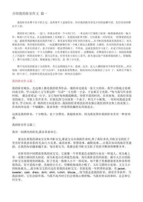我的卧室说明文100字作文