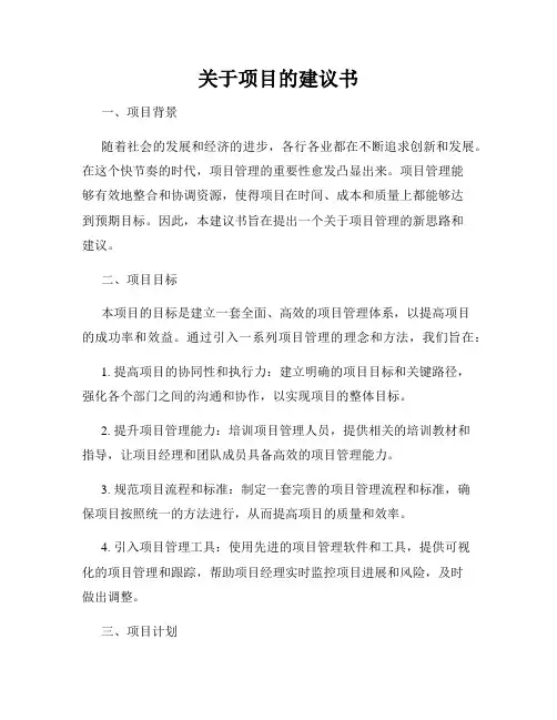 关于项目的建议书