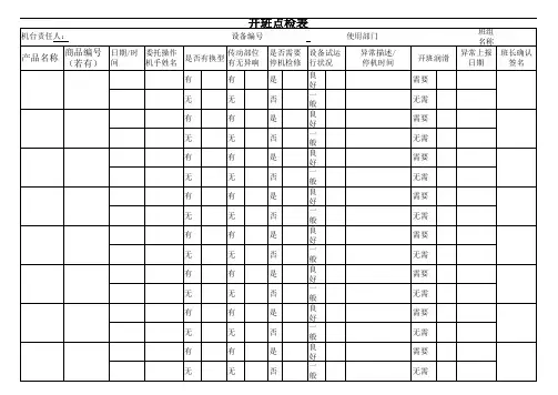 开班点检表(通用版)