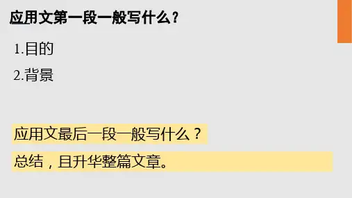 应用文开头+结尾模板课件 2022届高三英语一轮复习 