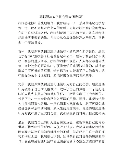 违记违法心得体会范文(精选篇)