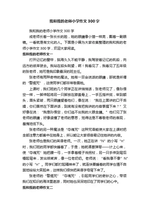 我和我的老师小学作文300字
