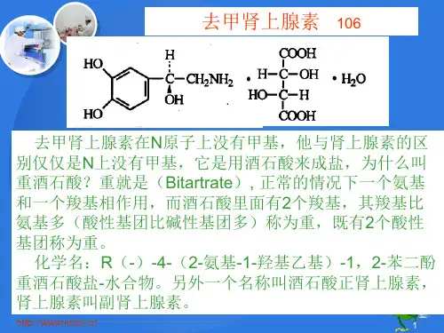 药物化学 去甲肾上腺素 肾上腺素 异丙肾上腺