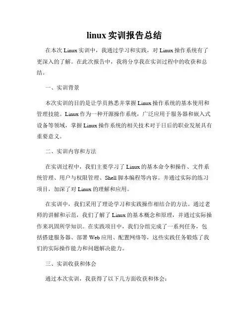 linux实训报告总结