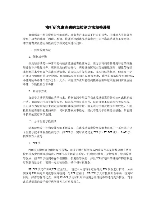 浅析研究禽流感病毒检测方法相关进展
