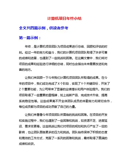 计算机项目年终小结