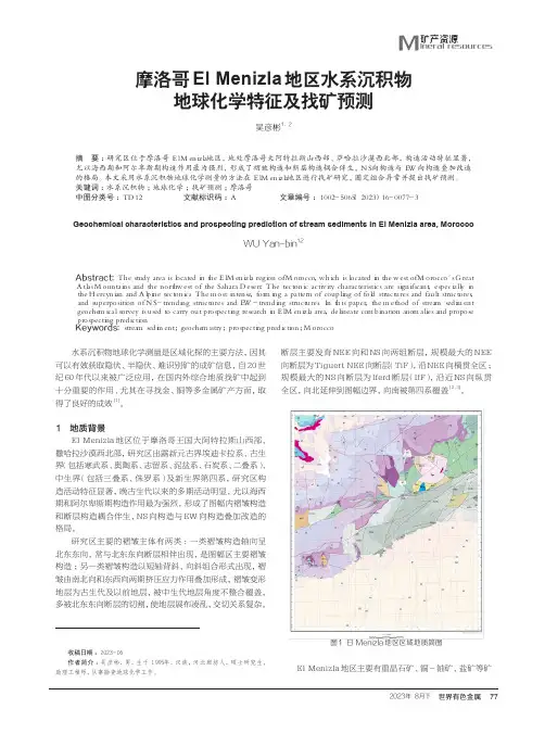 摩洛哥El_Menizla地区水系沉积物地球化学特征及找矿预测