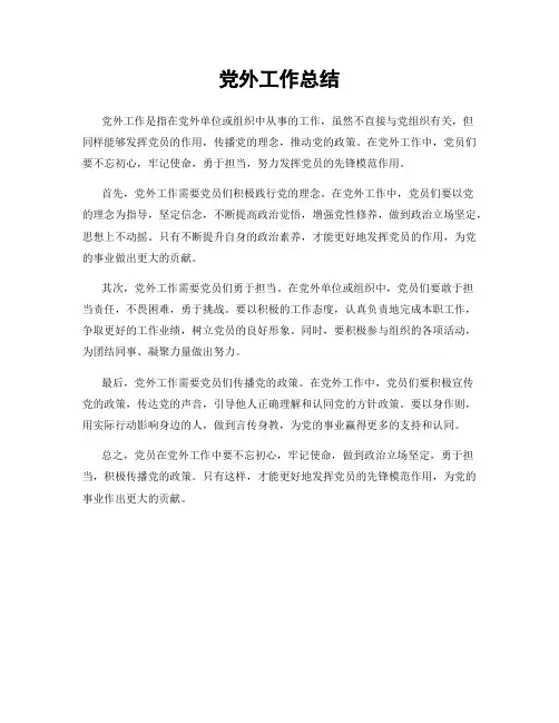 党外工作总结