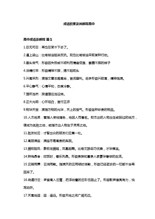 成语积累及其解释高中