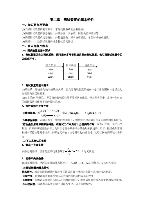 测试技术基础答案 第二章  测试装置的基本特性