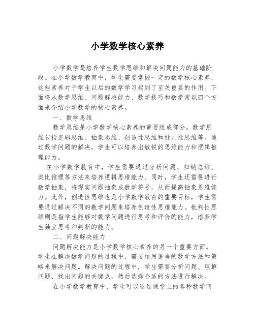 小学数学核心素养