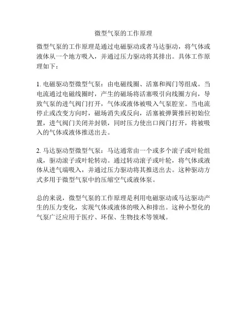 微型气泵的工作原理