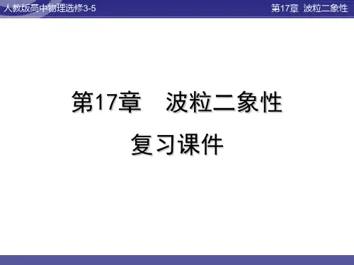 【人教版高中物理选修3-5】第17章波粒二象性复习课件