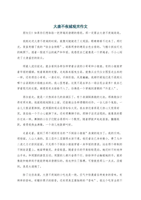 大唐不夜城观光作文